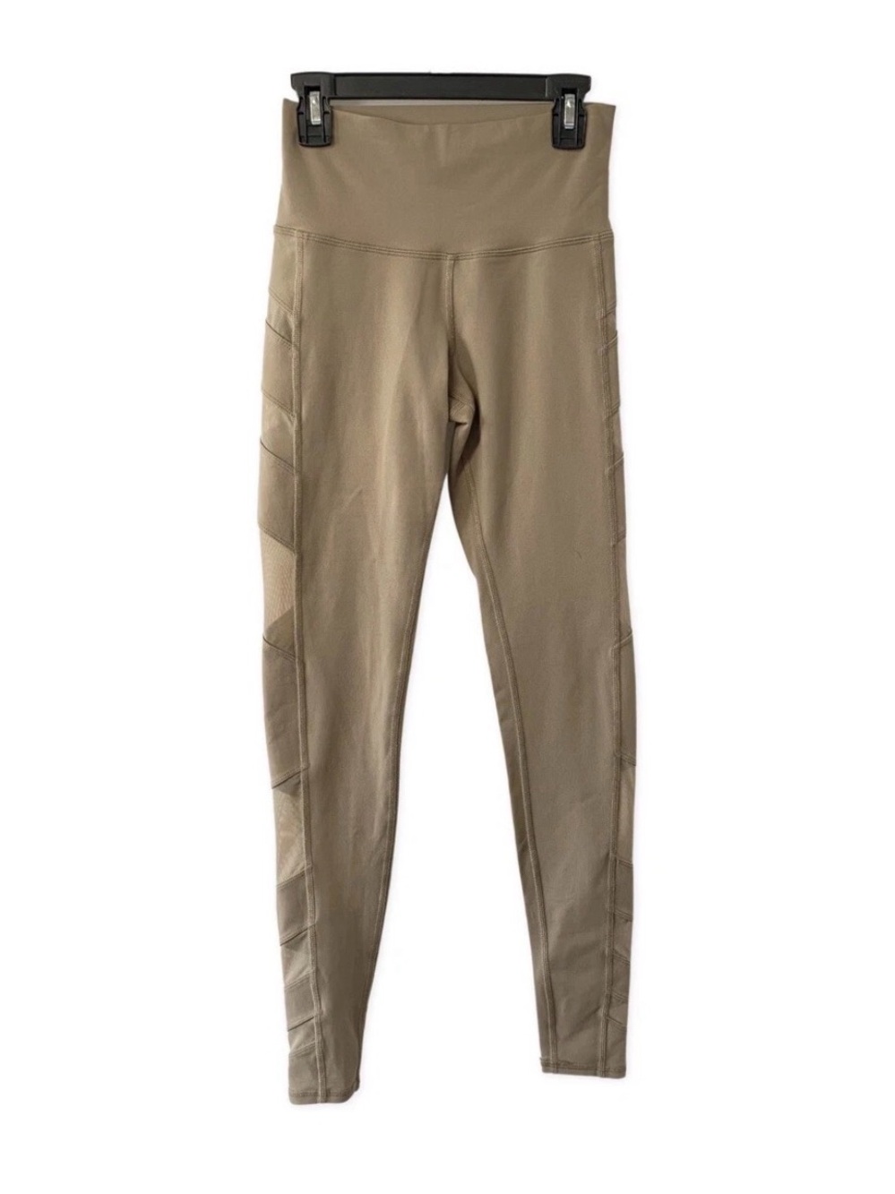ALO Yoga Neutral Taupe Activewear leggings with Logo - Picture 1 of 5